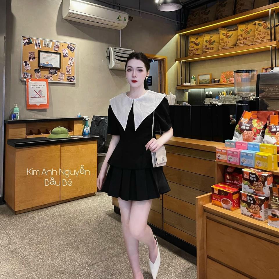 Áo sơ mi kiểu bo eo xiangtop