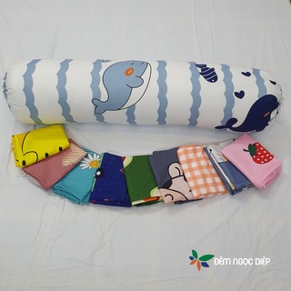 Vỏ gối ôm poly cotton giống mẫu ga bọc đệm chưa gồm ruột gối