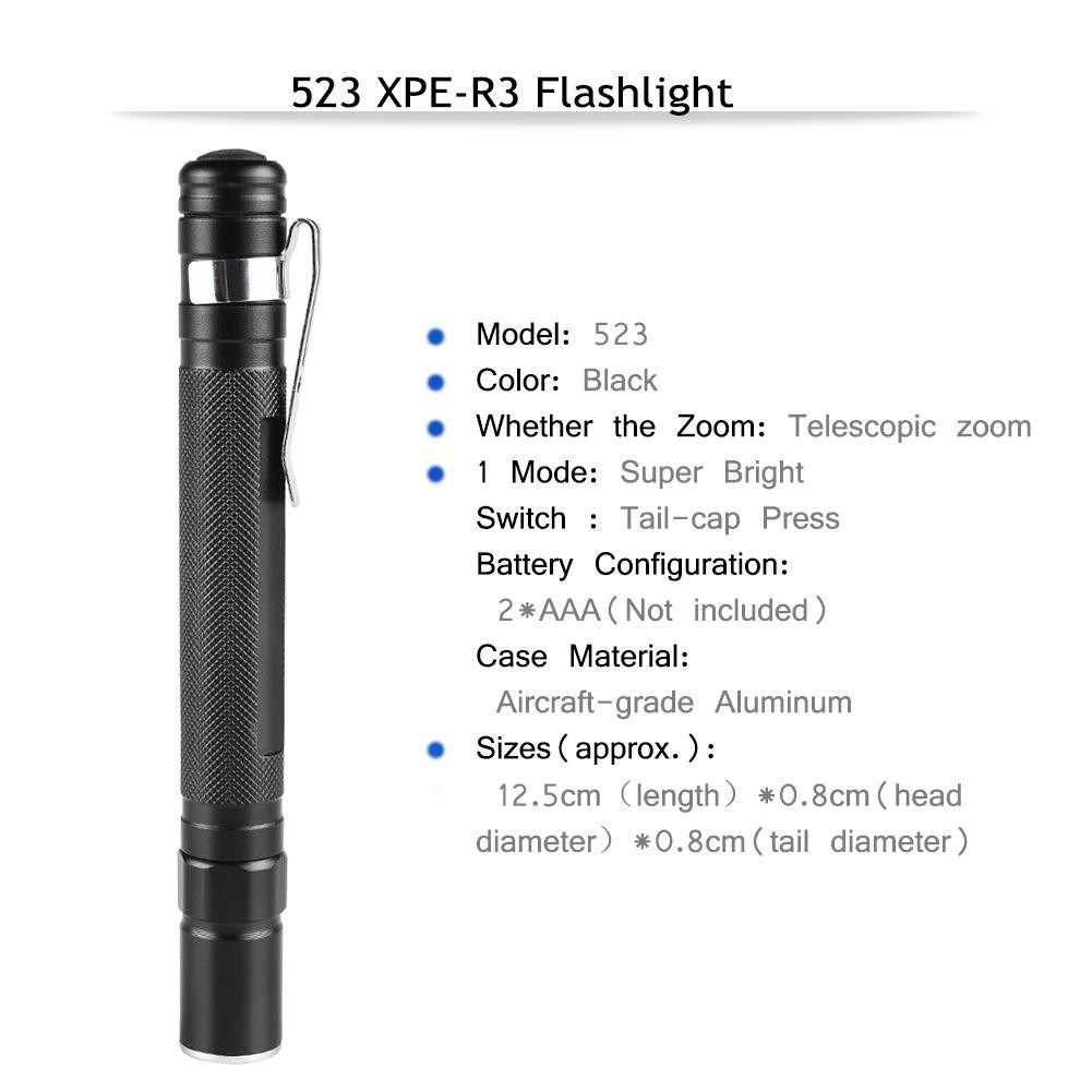 Đèn pin phóng to mini hình cây bút XPE-R3 chế độ loại 1