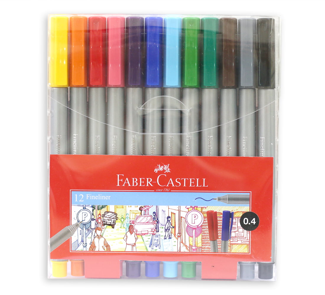 Bút dạ kim nắp kẹp 12 màu Faber 150712 - Faber-Castell