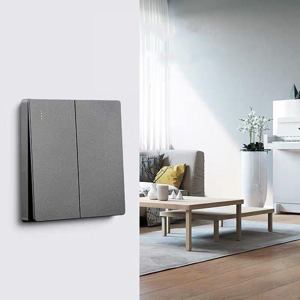 Set 2 Công Tắc Đèn Gắn Tường / Bảng Nút Nhấn Màu Xám Đục Kích Thước Lớn