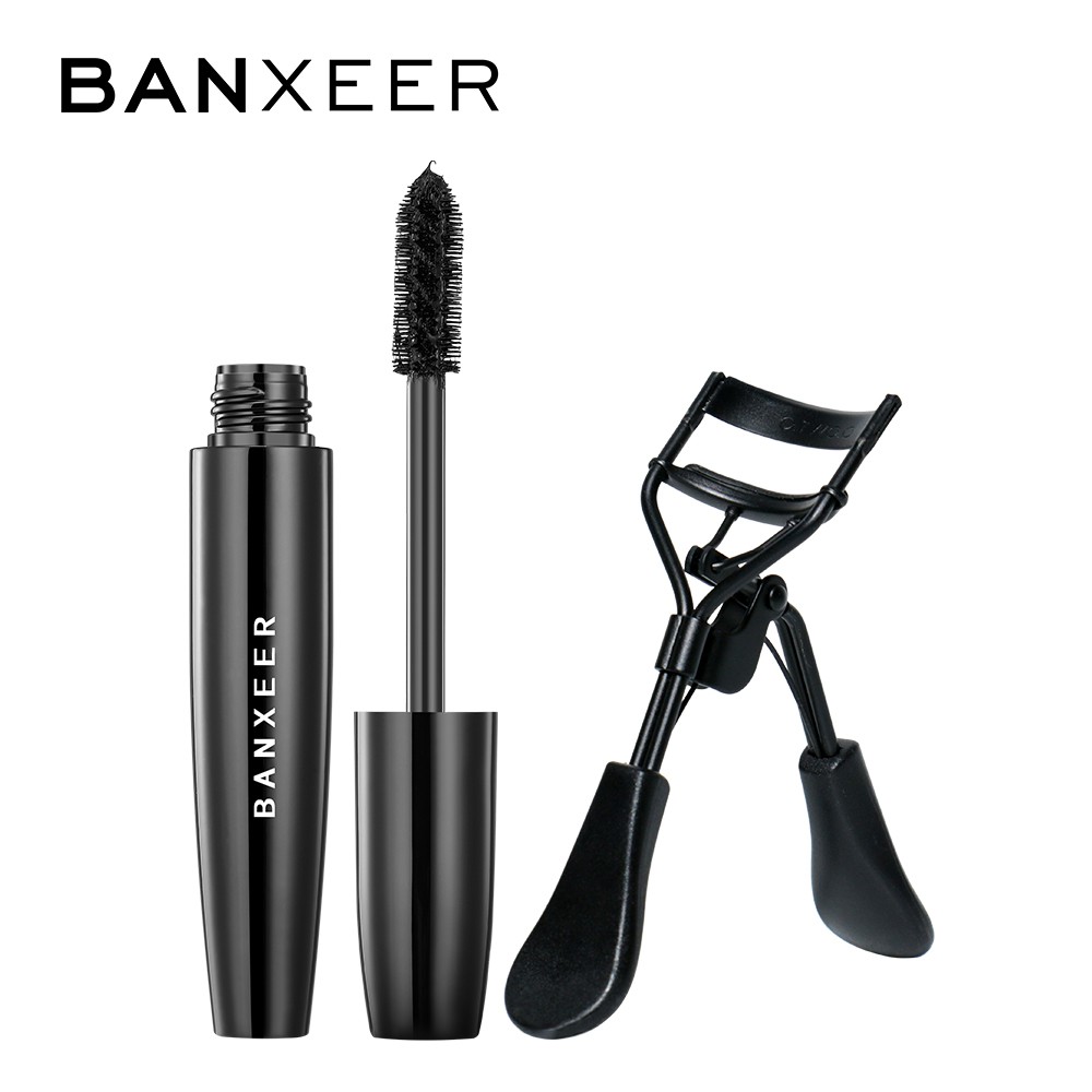 Bộ Mascara + Kẹp Uốn Lông Mi BANXEER Trang Điểm Chuyên Dụng 76g