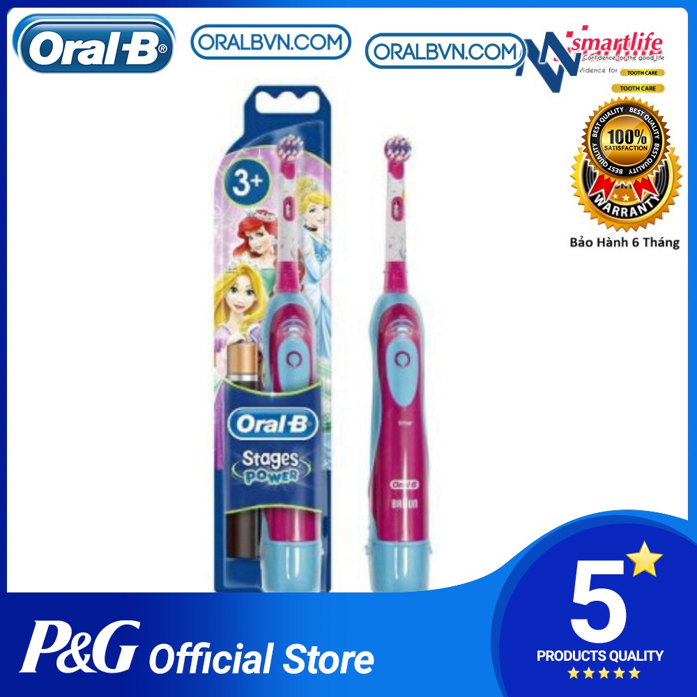 Bàn chải pin đánh răng tự động Oral-B Disney cho trẻ em, bé gái từ 3 tuổi chính hãng