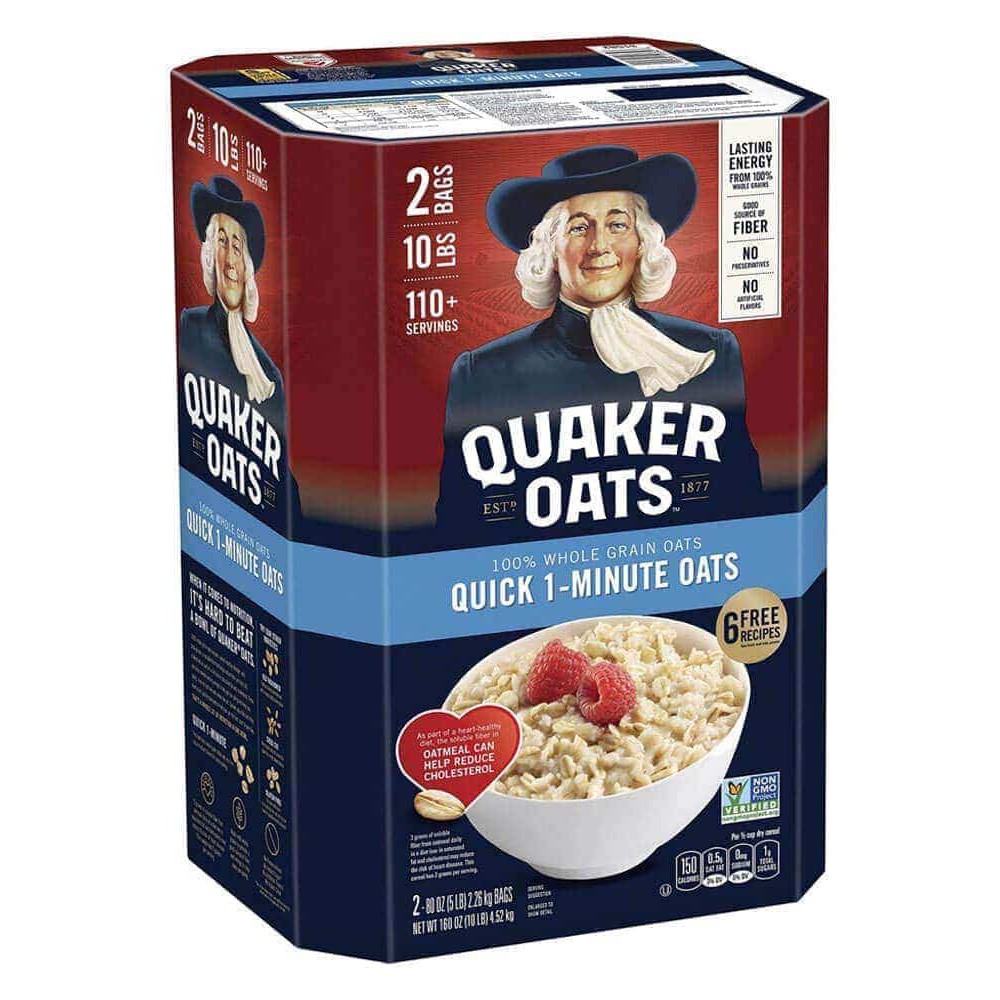 Lon 500 Gram Yến Mạch Ăn Kiêng Ăn Liền Quick 1 Minutes Quaker Oats - Nhập Khẩu Mỹ -Authentic 100%