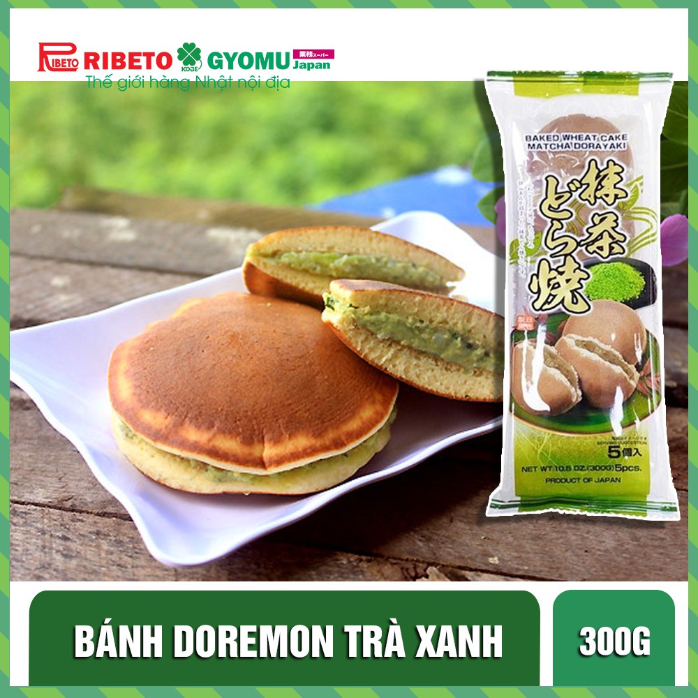 (5 bánh) Bánh Doremon nhân trà xanh, đậu đỏ và hạt dẻ 300g - Hàng Nhật nội địa