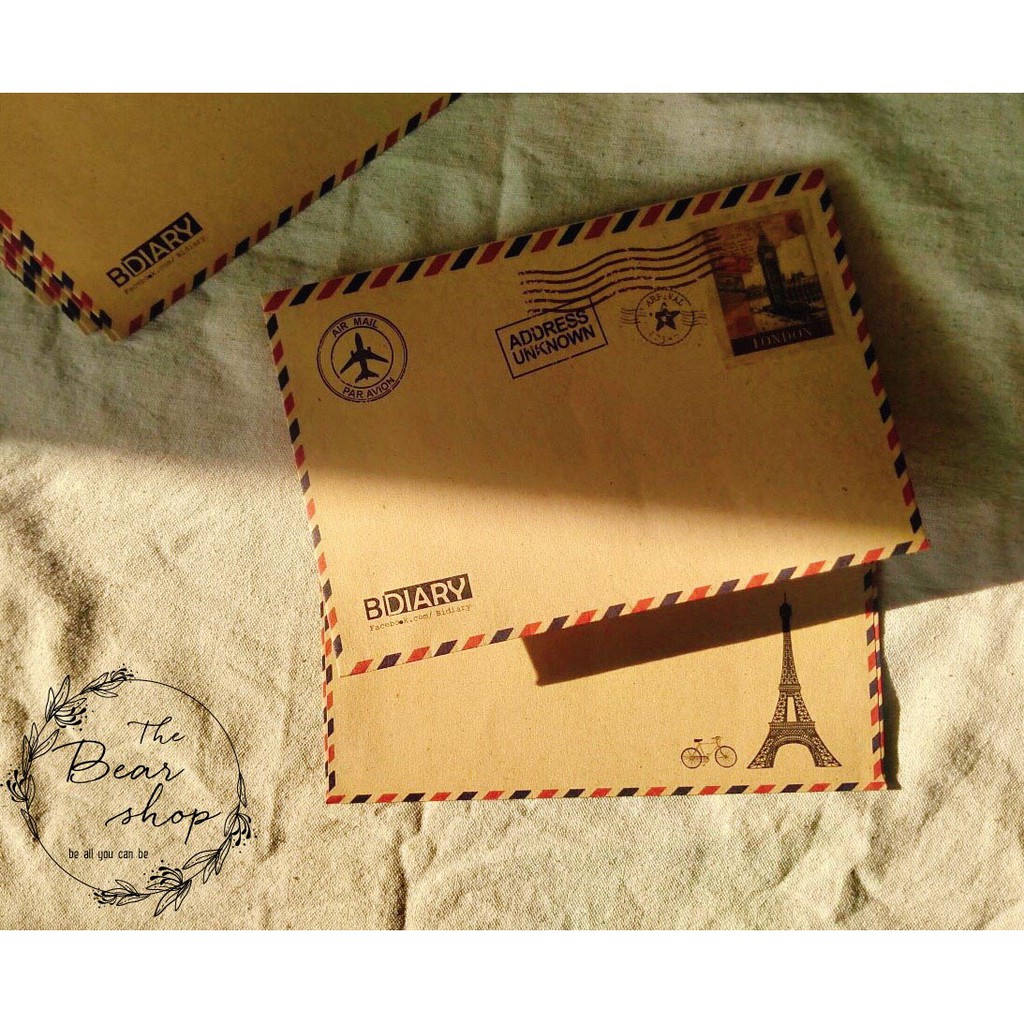 Bì thư handmade giấy karft phong cách vintage hàng loại 1 chất lượng cao - The Bear Shop