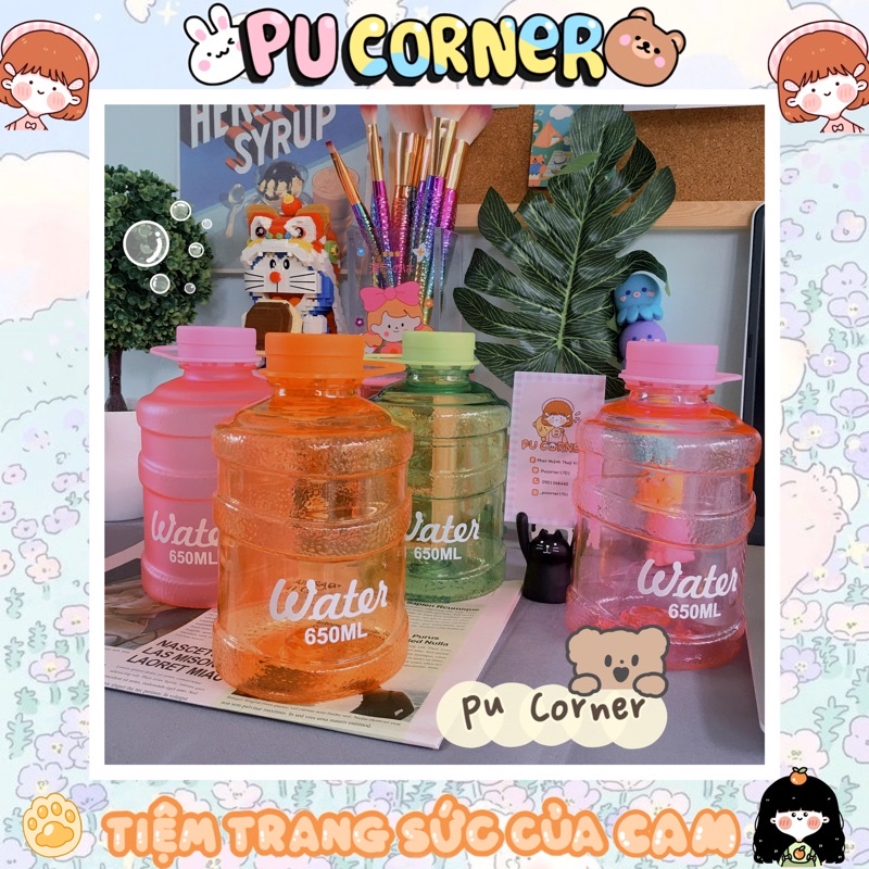Bình nước Water 650ml nhựa cute