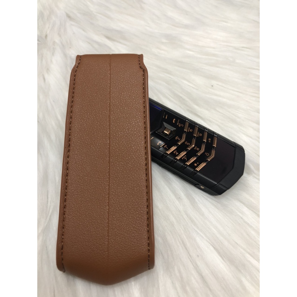 ⚡Bao Da Nắp Gấp Vertu Singnature S Dập Vân Trơn⚡