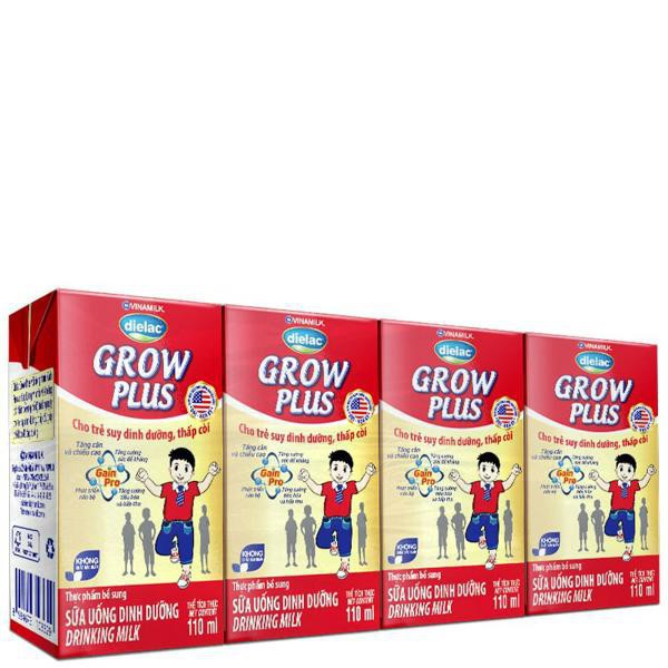 [Thanh Hóa - Miễn Vận Chuyển] Lốc 4 hộp sữa uống dinh dưỡng Dielac Grow Plus 110ml (cho trẻ thấp còi)