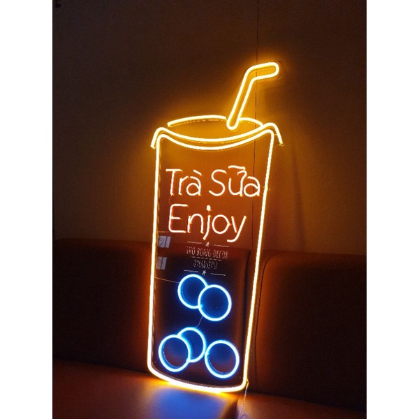 Mẫu 9 Bộ Đèn Led Neon Sign thiết kế theo yêu cầu : Ly trà Sữa size to