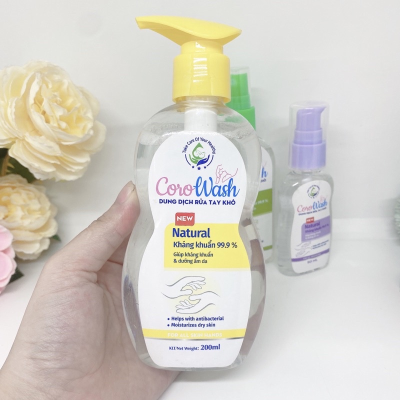 Nước sát khuẩn tay, nước rửa tay khô Coro Wash cho trẻ em