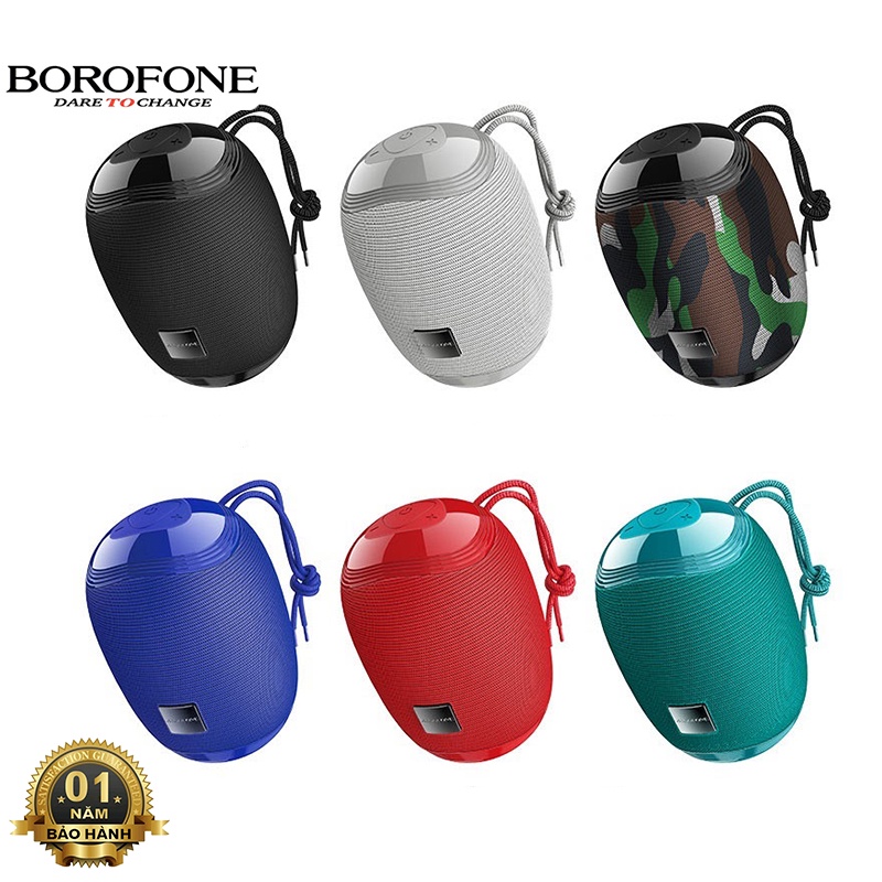 Loa Bluetooth Borofone BR6 nhỏ gọn Bass mạnh mẽ, to rõ, hỗ trợ di động không dây 5.0 kết nối 2 loa cùng lúc - Chính hãng