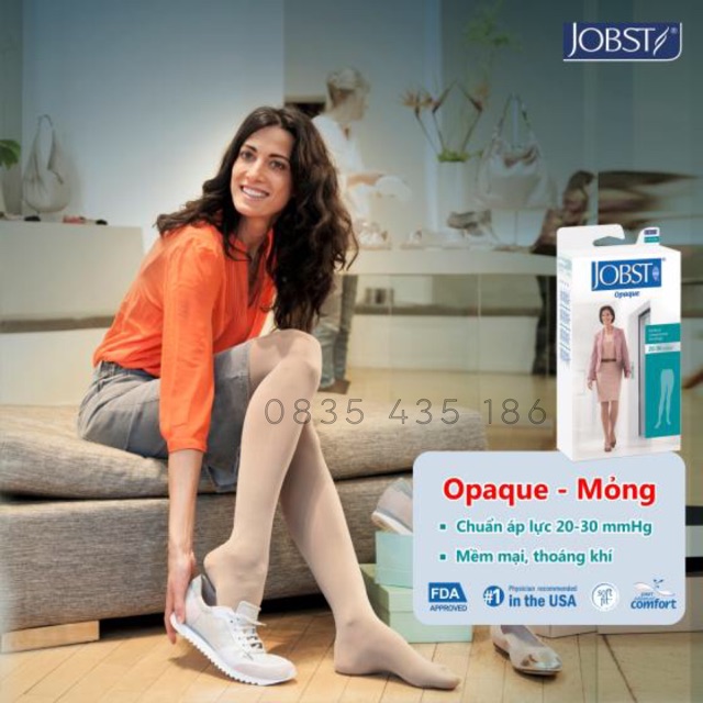 Vớ gối Jobst Opaque-Màu da-Hở ngón