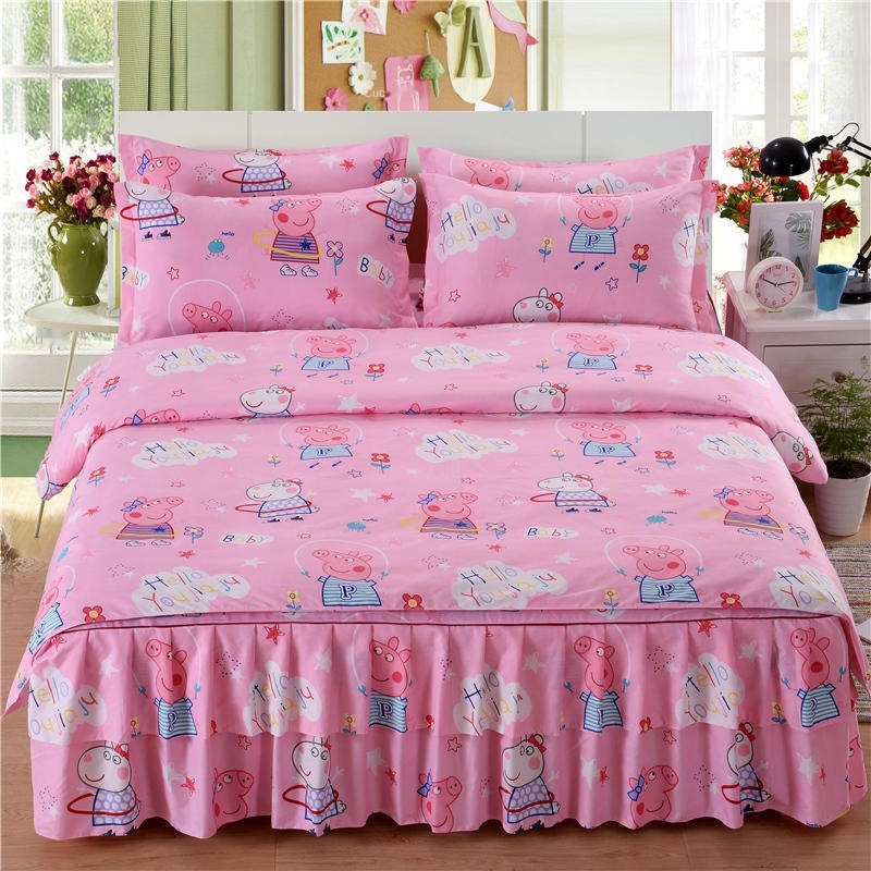 giường Bộ bốn mảnh cotton phong cách Hàn Quốc Bộ drap trải giường drap trải giường bốn mùa Bộ bốn mảnh Ga trải giường co