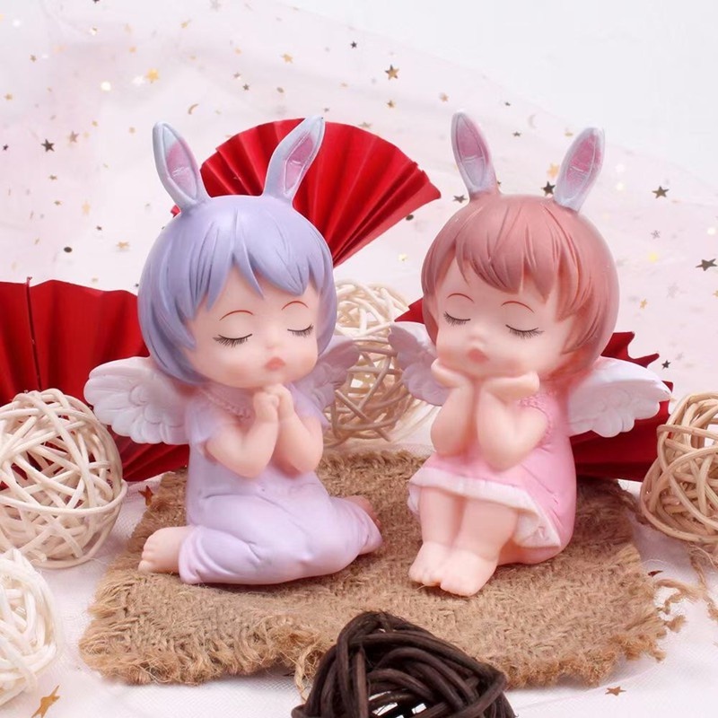 Búp Bê Công Chúa Tai Thỏ Hoạt Hình Trang Trí Bánh Kem Sinh Nhật Cho Bé Gái