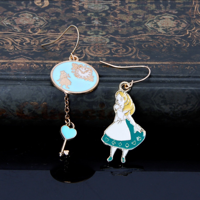 Wmmb Khuyên Tai Thả Hình Đồng Hồ Alice in Wonderland Đẹp Mắt Cho Tiệc Cocktail