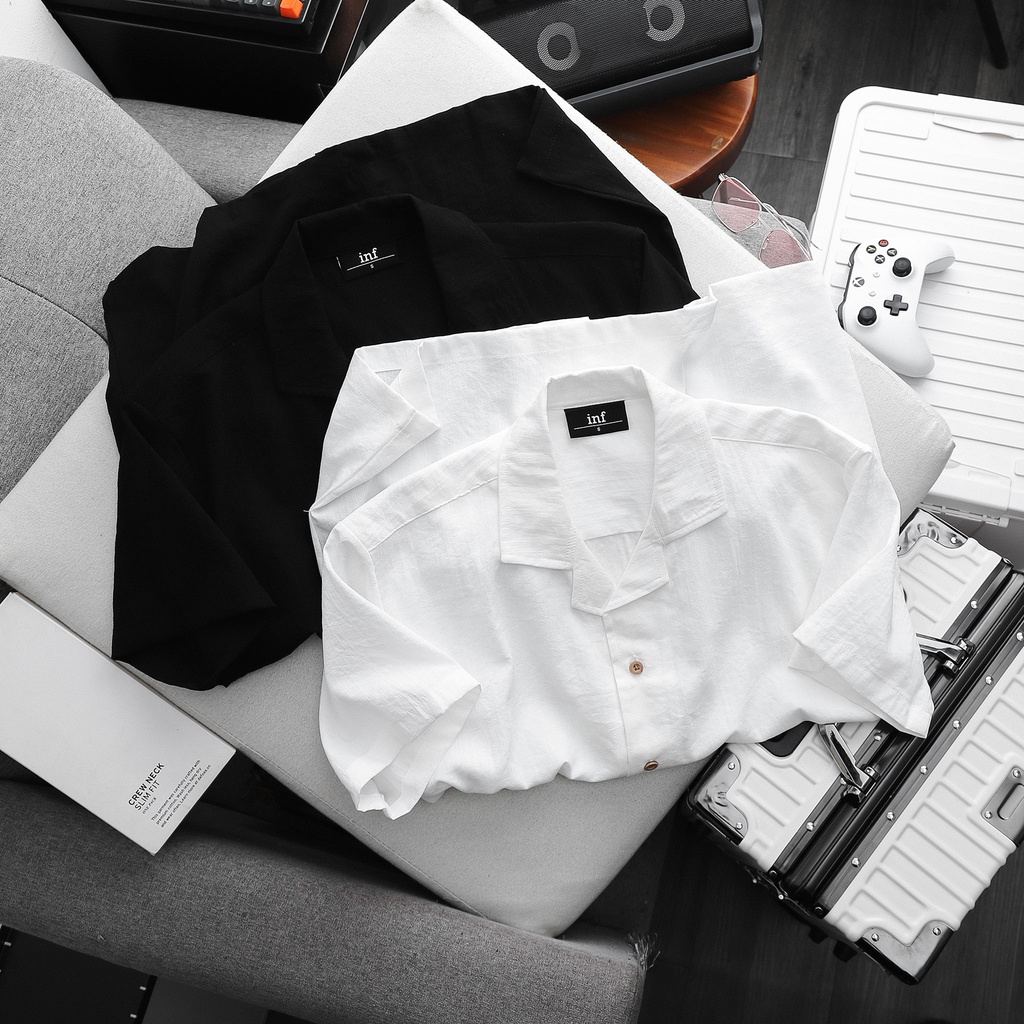 Set Bộ Nam , Sơ Mi,Quần Đùi Linen Trắng , Chất Linen Cao Cấp , SB000867, SOMEHOW