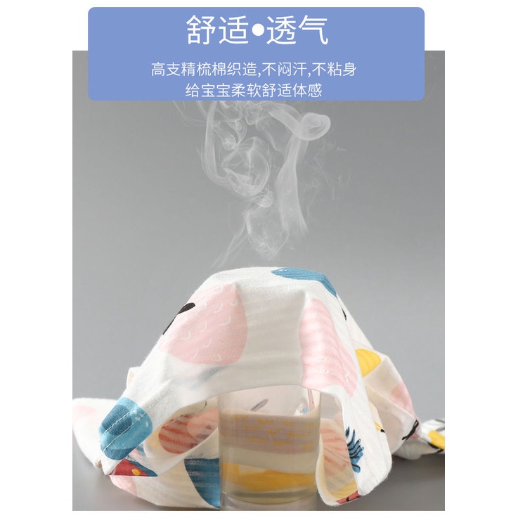 Bộ Đồ Ngủ Tay Dài Vải Cotton Thoáng Khí Dành Cho Bé 1-12 Tuổi