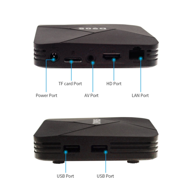 TV Box thông minh D905 10.0 4GB 32GB Wifi 2.4G 4K Amlogic S905 Youtube Android kèm phụ kiện