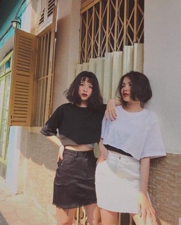 Croptop Trơn From Rộng - Mix đồ cực dễ