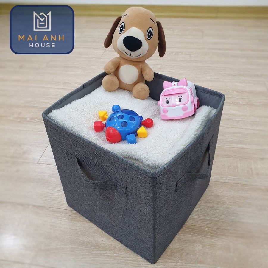 Hộp đựng đồ không nắp Mai Anh House xuất Úc - chất liệu vải Oxford 600D cao cấp, màu ghi sang trọng