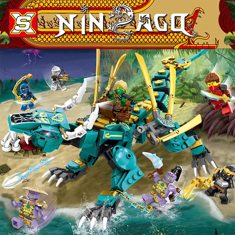 Lắp ráp xếp hình Lego Ninjago SX 2042 Season Phần 14 : Rồng Thần Jungle của Ninja Lloyd trọn bộ 8 hộp