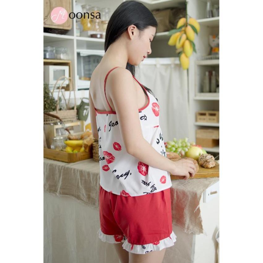 [Mã WARN30 hoàn 15% xu đơn 150k] Bộ đồ ngủ 2 dây dễ thương Bờ Môi Dịu Ngọt | BigBuy360 - bigbuy360.vn