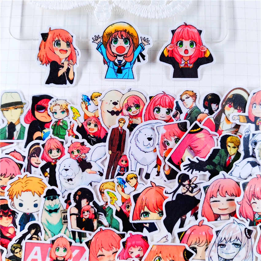 ★★★ Sticker Dán Trang Trí Nhật Ký Mini SPY×FAMILY Q-1 Anya ★★★ Bộ 60 Sticker Dán Trang Trí Album Thời Trang
