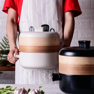 Nồi gốm sứ cao cấp kèm xửng hấp tiện lợi