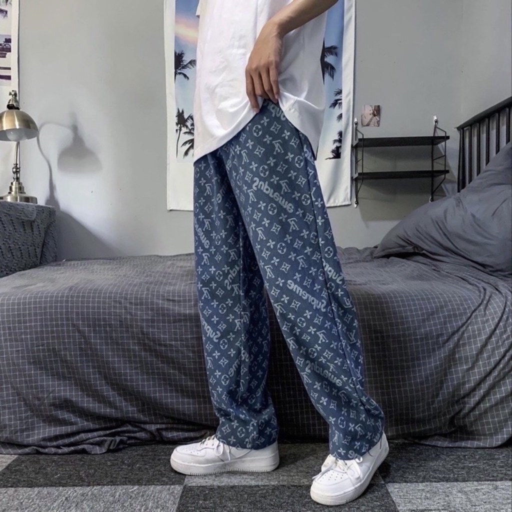 Quần Jean baggy nam “ HOẠ TIẾT THÊU “ LV_SPO ống suông, rộng style nam tính hot 2021-XX MENS FASHION! | BigBuy360 - bigbuy360.vn