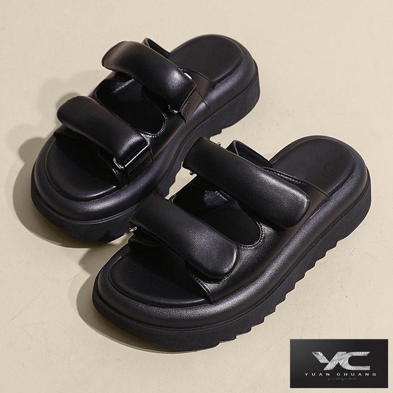 Hàng Có Sẵn ~ Dép Sandal Muffin Đế Dày Tăng Chiều Cao Phong Cách Mới Mùa Hè 2023 Dành Cho Bạn Nữ @ - -