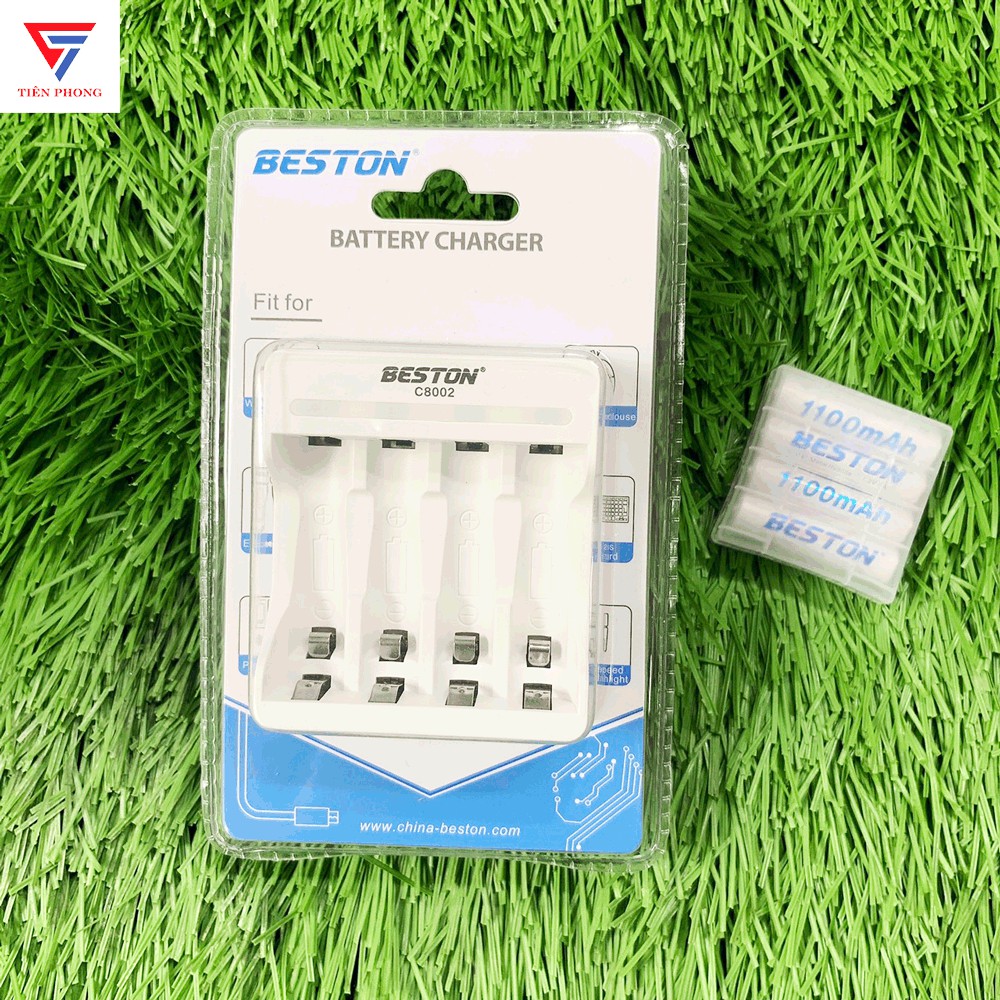 Bộ Sạc Pin Beston C8002 Và 4 Viên Pin Sạc Beston AAA 1100mAh