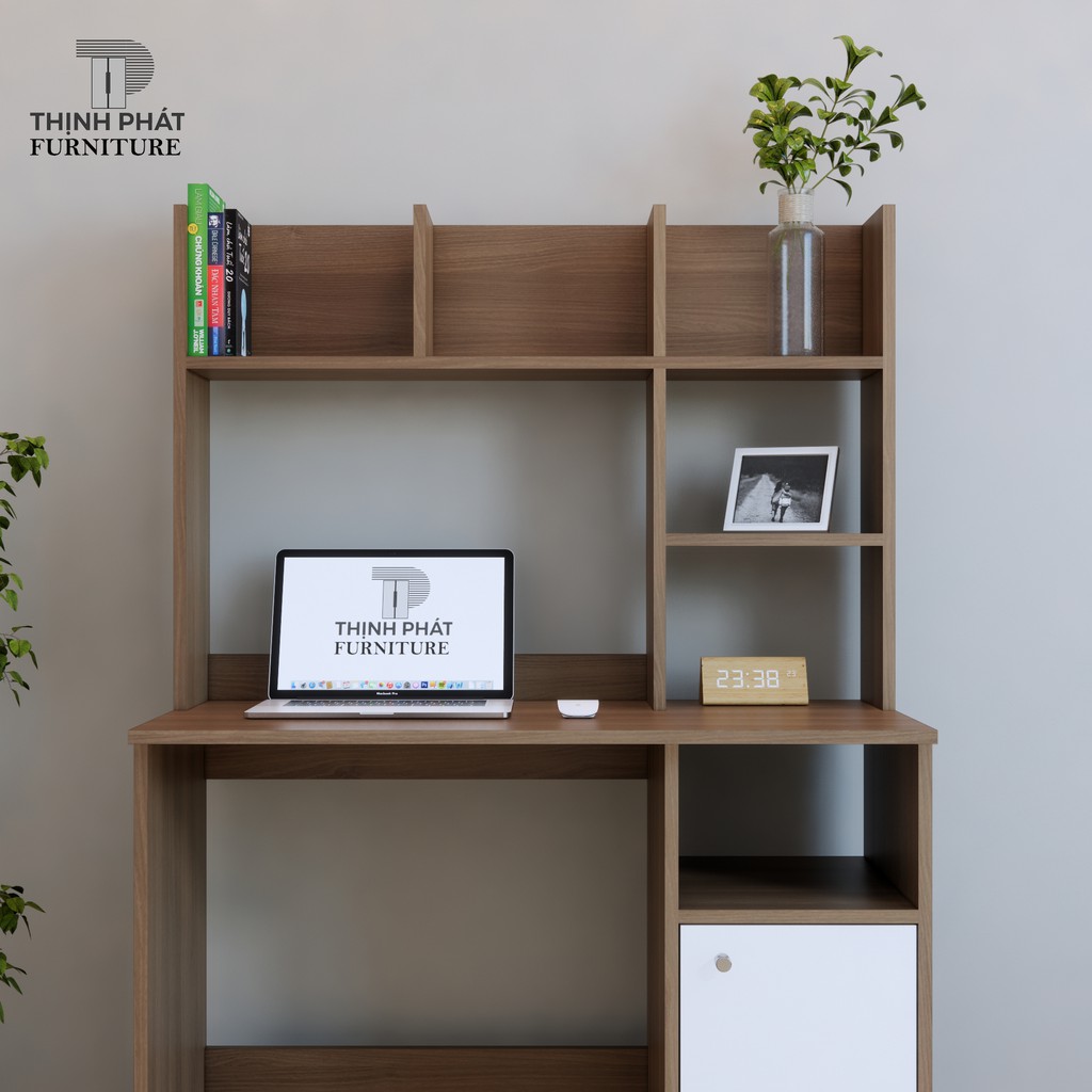 BÀN LÀM VIỆC – BÀN HỌC KÈM GIÁ SÁCH THỊNH PHÁT FURNITURE BLV-TP08