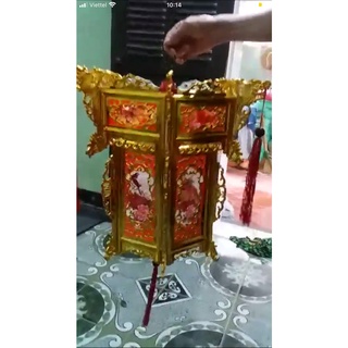 Đèn lồng lục giác trang trí cao cấp, đèn lồng in hoa văn và ghi chữ Việt Nam, đèn lồng trang trí Tết
