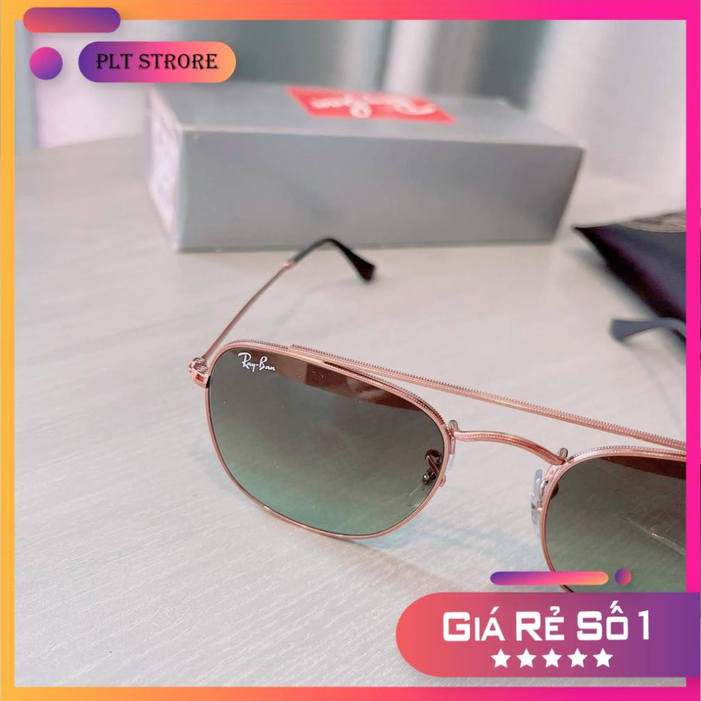 Kính mát Rayban RB3557 9002A6 (51-20-140mm) gọng đồng, mắt xanh nâu Full Box ⚜️Hàng Authentic⚜️