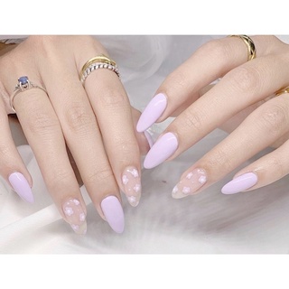Nailbox móng úp thiết kế màu tím nhẹ nhàng tặng kèm keo dũa