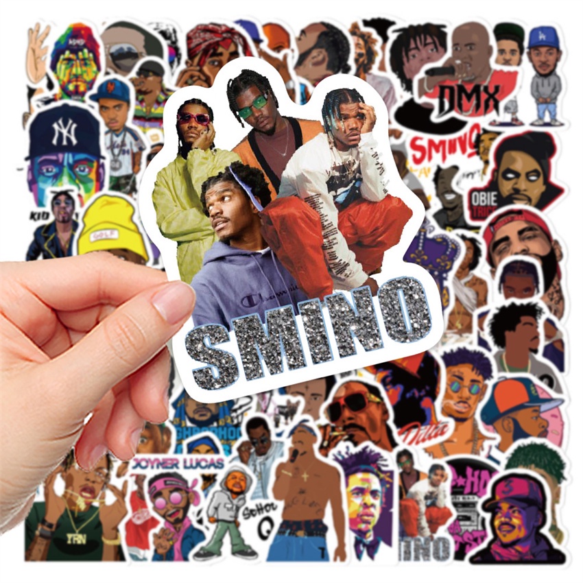 ❉ Sticker Dán Trang Trí Dòng Rap &amp; West Coast Rap 01 Chất Lượng Cao ❉ Bộ 64 Hình Dán Chống Thấm Nước Thời Trang