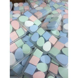 ºhộp 6 bông tán kem nền Nhật Bản – bông tán phấn – mút tán kem nền chăm sóc da – mút tán kem nền cọ trang điểm