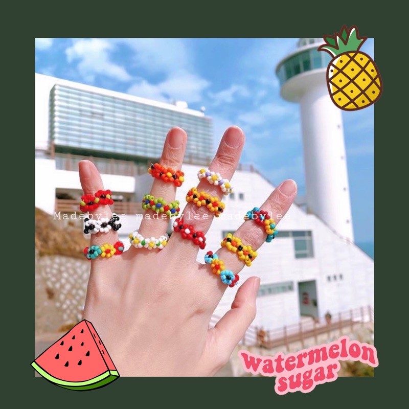 Nhẫn Nhiều hoa hạt cườm Beadring hot trend Nhẫn handmade MADEBYLEE