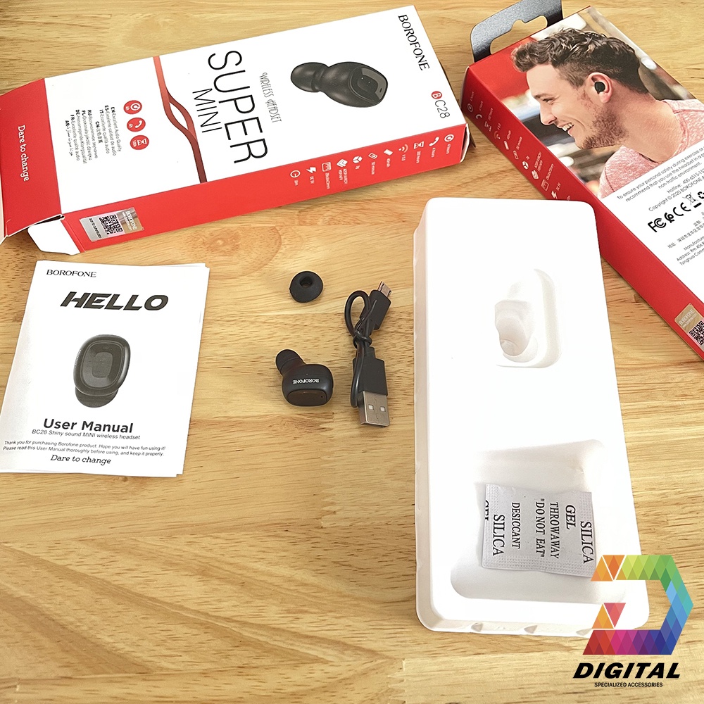 Tai Nghe Bluetooth Mini Borofone BC28 Chính Hãng Kết Nối Cùng Lúc 2 Máy