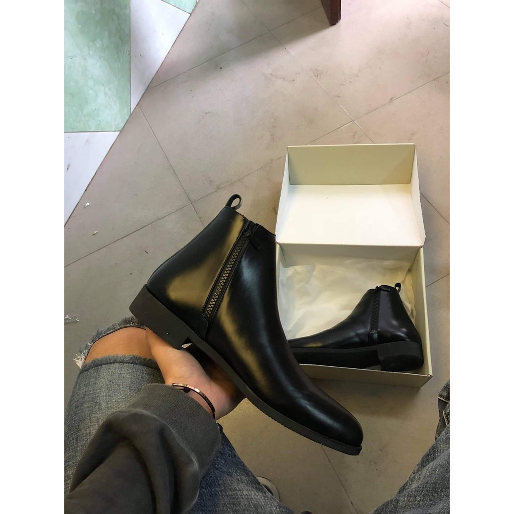 [Mã 2712FASHIONSALE giảm 12% đơn 99K] [Ôm chân] Chelsea Boots da bò kéo khóa, giày bốt nam | BigBuy360 - bigbuy360.vn