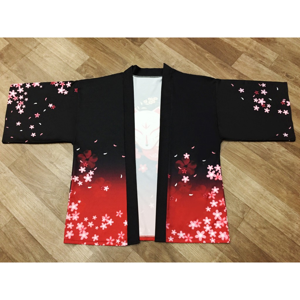 (CÓ SẴN chuẩn form HAORI) Áo khoác kimono haori cáo thần hoa anh đào | BigBuy360 - bigbuy360.vn