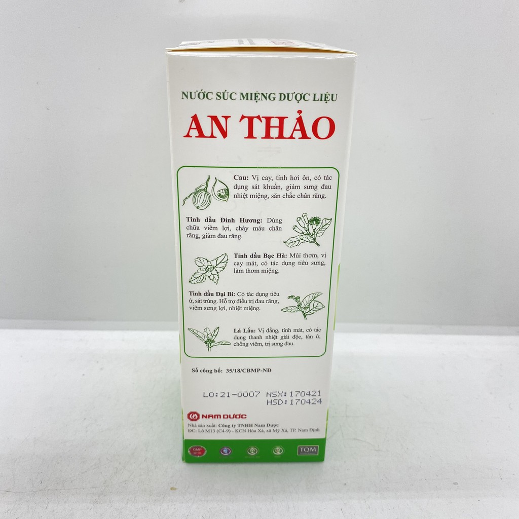 Nước miệng dược liệu An Thảo chai 250ml