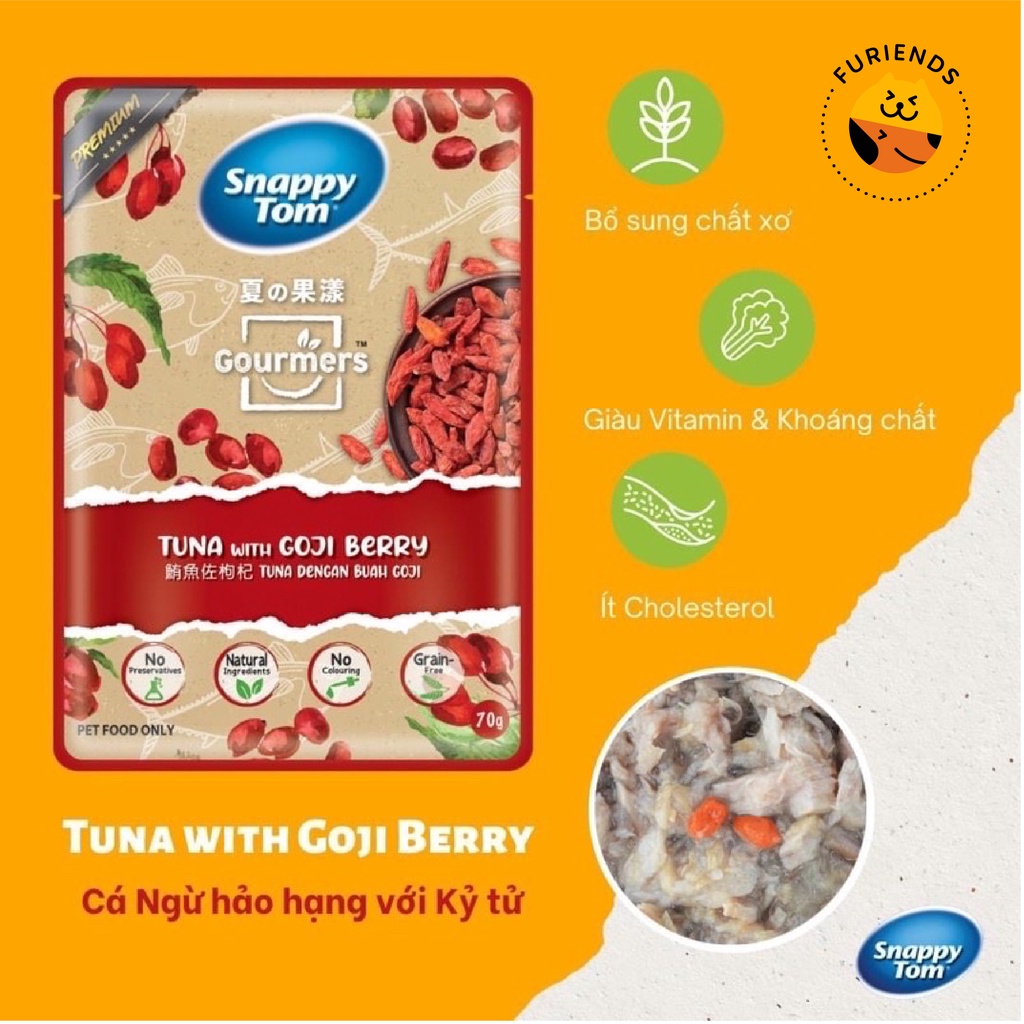 Pate Snappy Tom vị trái cây gói 70 gram dành cho mèo – Furiends