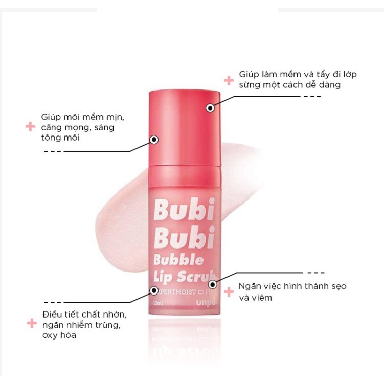 Combo 2 Sản Phẩm Dưỡng Môi Dưỡng Ẩm Cho Môi Mềm Mại Unpa Bubi Bubi Lip (Nạ Môi 9g, TTBC 10ml)