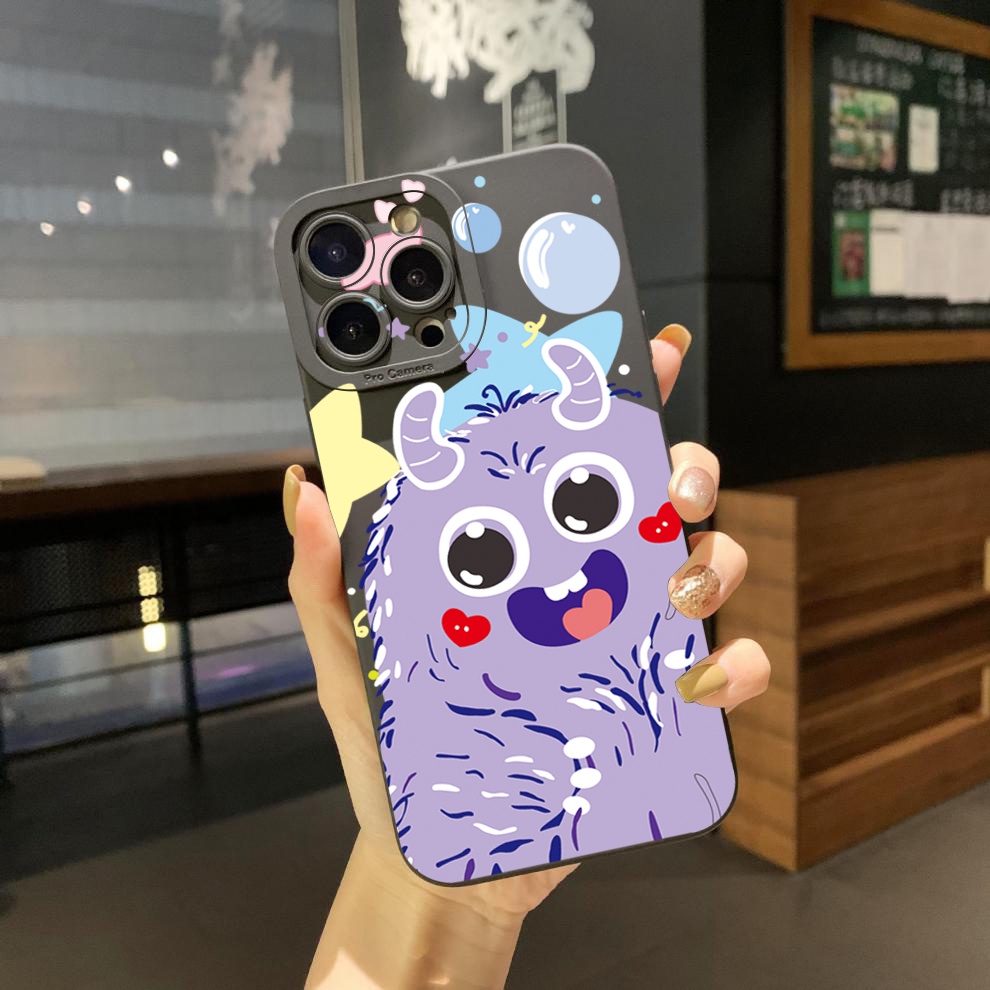Ốp Điện Thoại Cạnh Vuông In Hình Quái Vật Bánh Quy Cho Samsung Galaxy A33 A53 A73 5G A32 A52S A72 A31 A41 A71