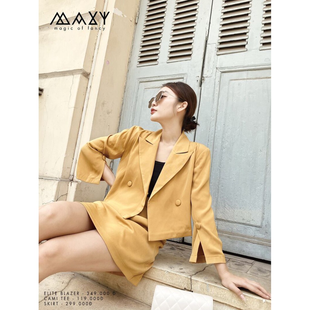 Quần váy màu vàng mustard skirt Maxy Workshop