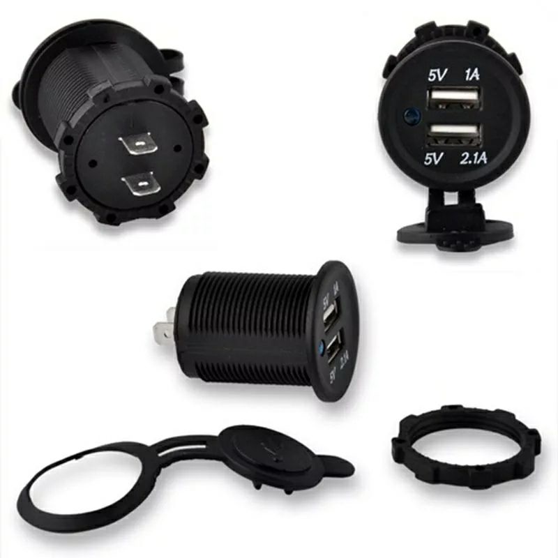 Tẩu sạc USB 2 cổng sạc nhanh (5V - 2A) chế sạc cho xe máy xe tăng tàu bò Honda, Yamaha