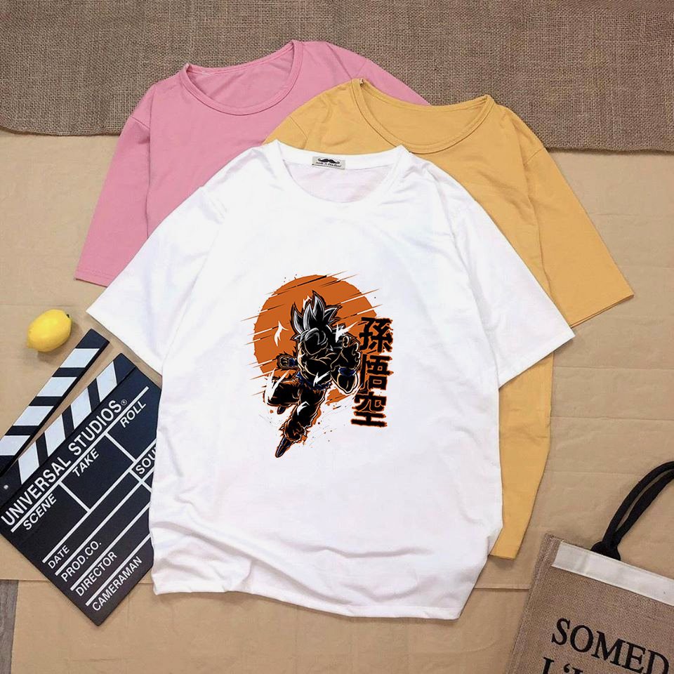 Áo thun tay lỡ unisex form rộng họa tiết goku vải dày mịn 20N1273