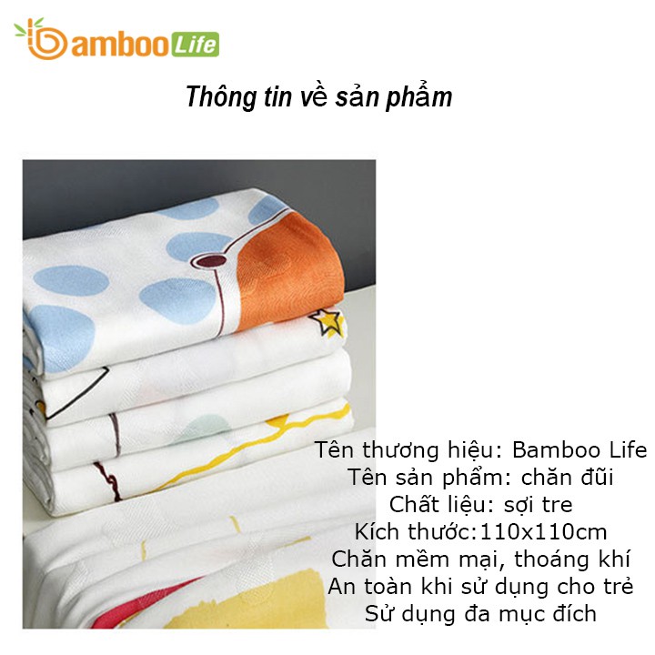 Chăn hè sợi tre Bamboo Life BL038 đũi, mền cho bé mềm mại, thoáng mát, kháng khuẩn an toàn với cả trẻ sơ sinh
